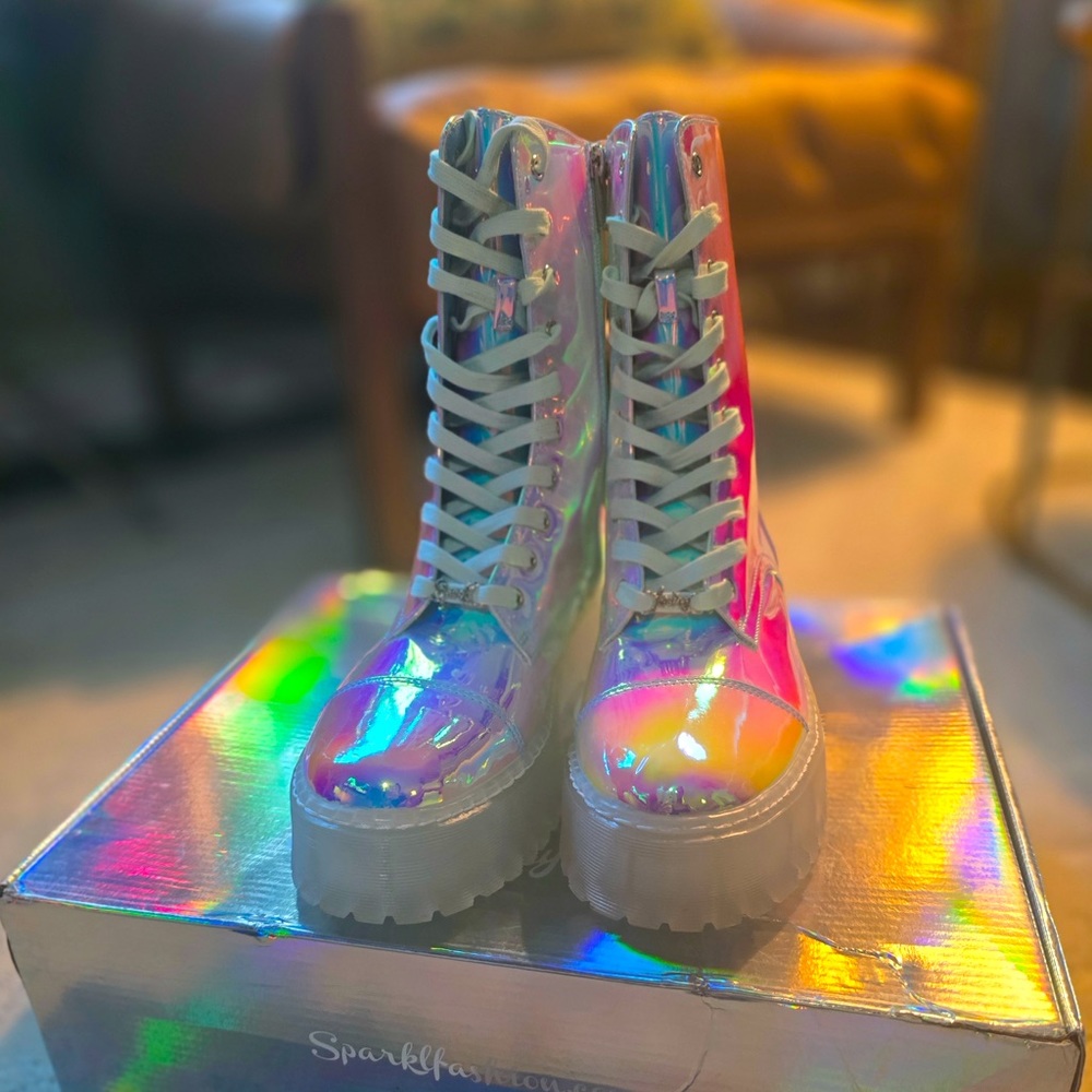Sparkl Fairy Couture Opal Combat Boot